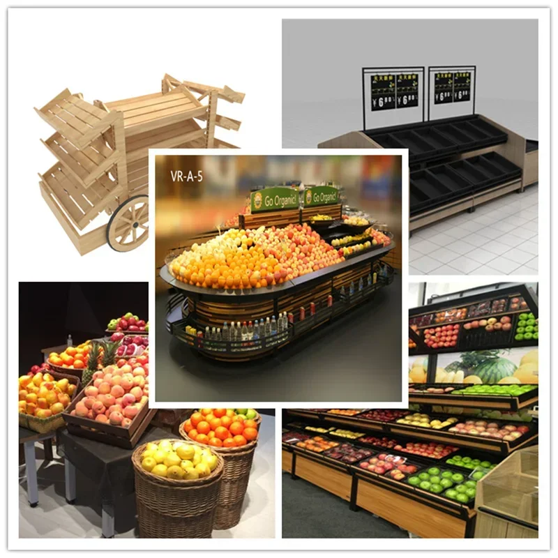 apply Supermarket Wooden Fruits And Vegetables Display Rack