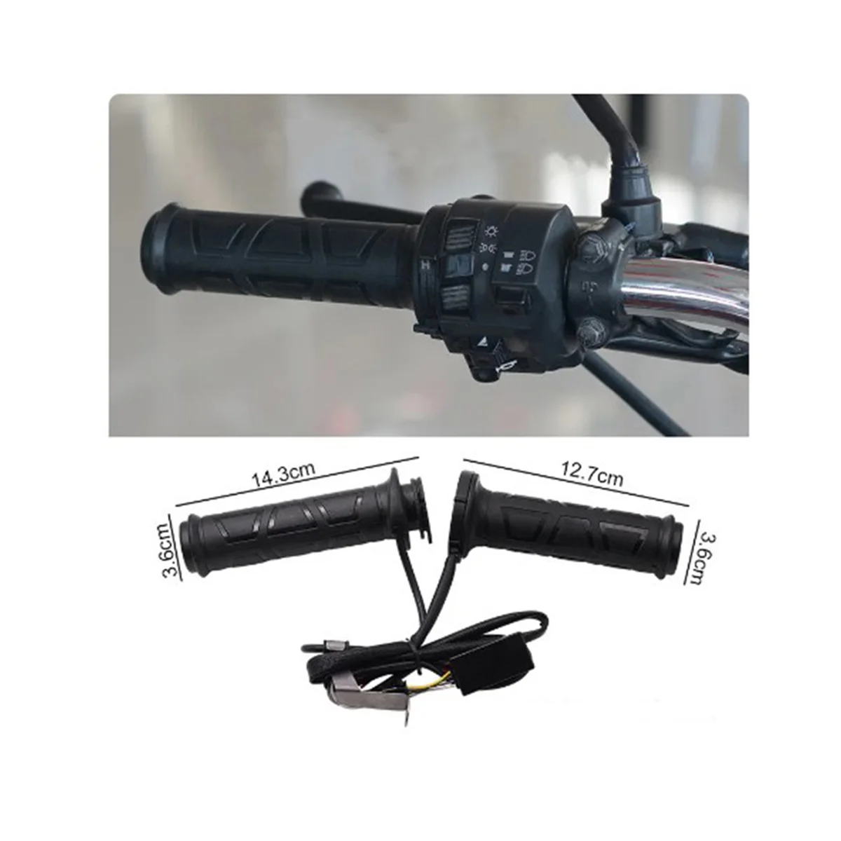 Empuñaduras calientes eléctricas para manillar de motocicleta, calentador de mango de 12V, 22mm, temperatura ajustable, accesorios para motocicleta, 7/8