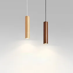 Nordic Modern Wood Grain Pendant Lamp Bedroom Bedside Spotlights Restaurant Kitchen Bar Counter Led Hanging Lighting Home Decor