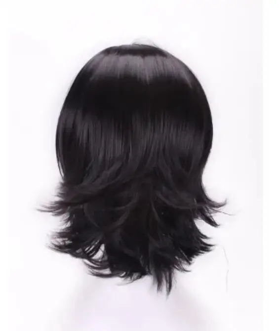 Syntheitc Heat Resistant Fiber Short Wavy Black Hair Wig Costume Cartoon Role Cosplay Salon Party Women Student Bob Wig