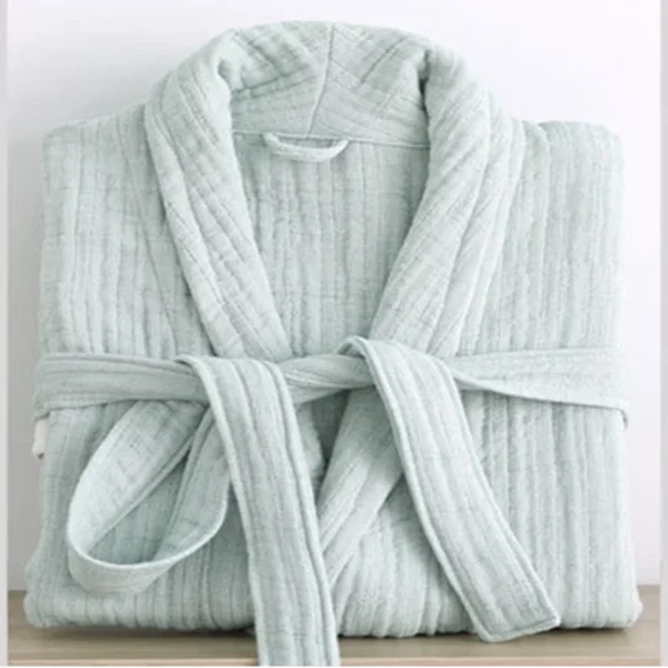 JFLEGAL New Cotton Long Length Home Clothing Bathrobe with Thickened Gauze, Towel Material, Soft and Breathable Shower Robe