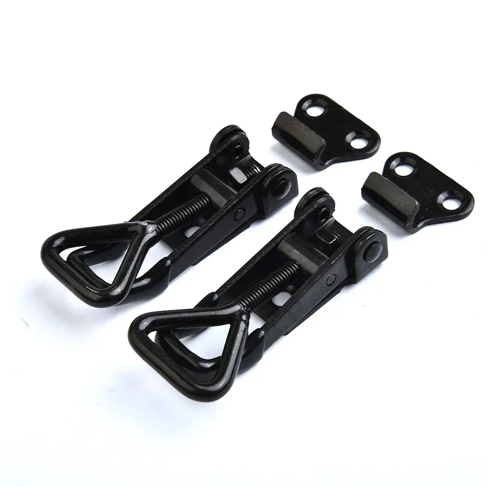 Woodworking Lockers Doors For Cabinets Toggle Clamp GH-4001 4Pcs Black Steel Hasp Catch Clip Toggle Latch Clamp