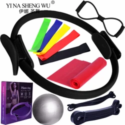 12Pcs Yoga Fitness Ring Pilates Ring and Ball Set Resistance Bands & More Perfect for Home Pilates Equipment Yoga Ball
