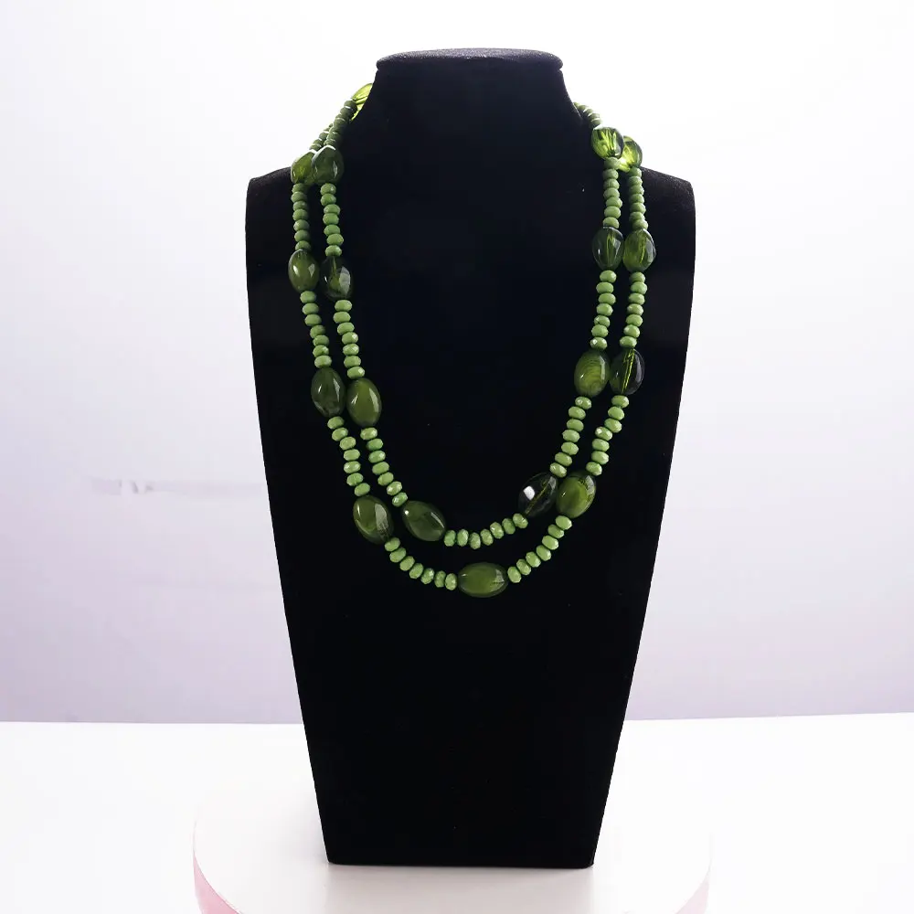 

WealthyBoo Multi-Layer Bead Necklace with Collarbone Chain Bohemian Jewelry Multicolored African-Style Party Accessory