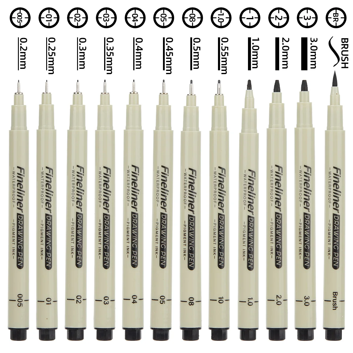 12Pcs Manga Markers Needle Pen Art Hand-painted Hook Line Pen Sketch Pens Stationery Set Art Supplies Student School Supplies