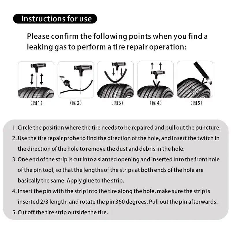 57pcs Car Tire Repair Tool Tire Repair Kit Studding Tool Set Auto Bike Motorcycle Tire Repair Puncture Plug Car Accessories