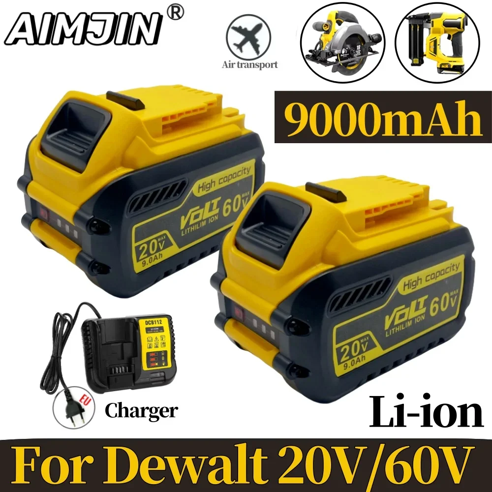 Batería de 60V para Dewalt 60V DCB606 9000mAh 20V MAX Li-ion batería DCB200 DCB609 DCB205 DCB204 DCB206 para herramientas eléctricas Dewalt 20V