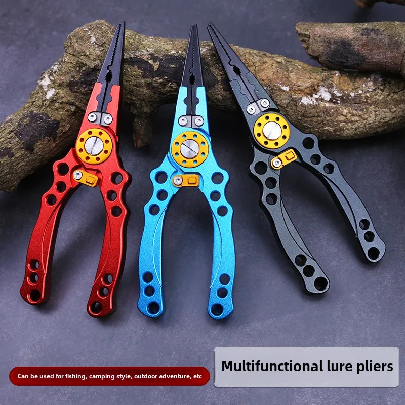 Multifunctional Lure pliers, aluminum alloy, can be used for fishing, camping, outdoor adventure, carabiner at any time, 20cm