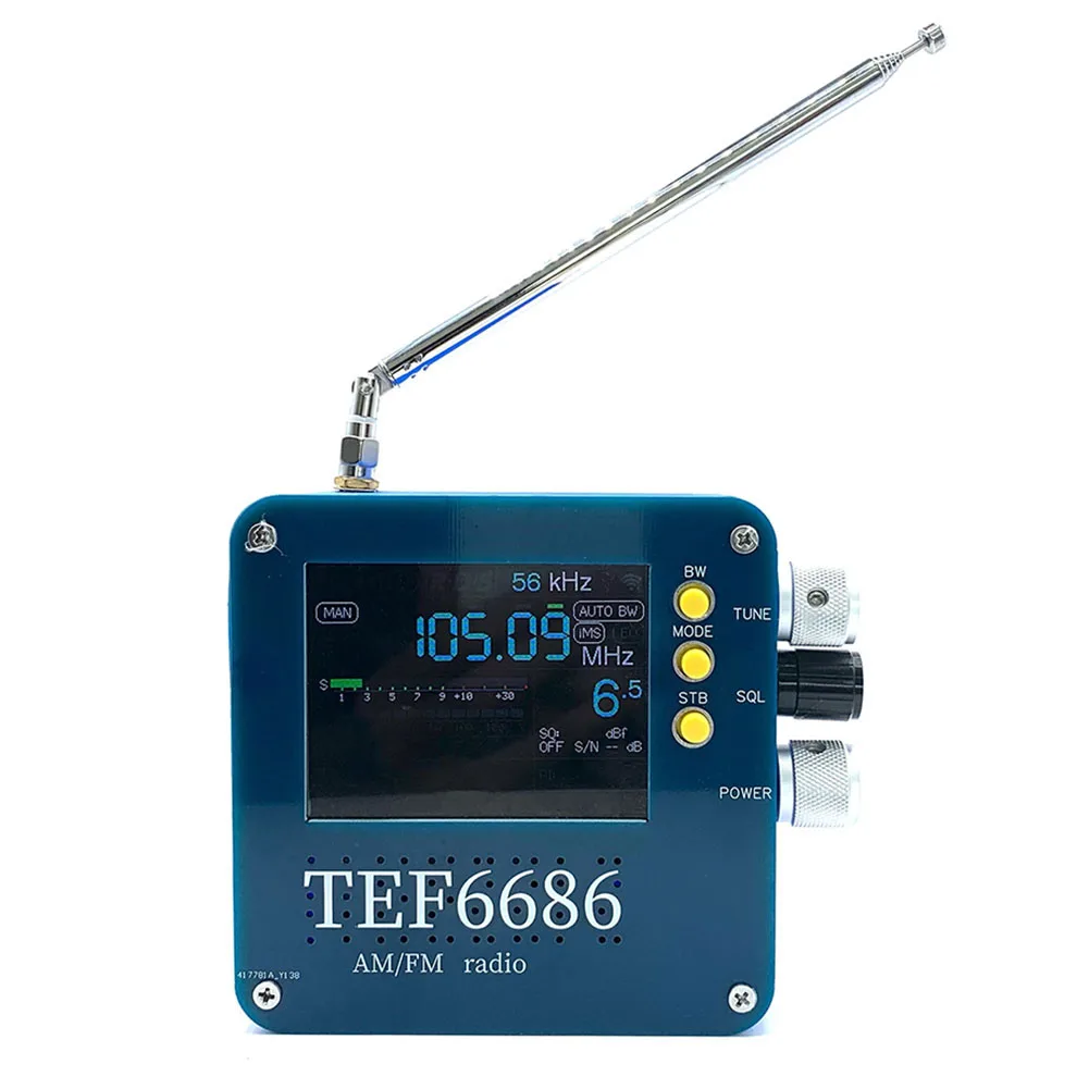 

Antenna Radio Receiver Blue Large LCD Screen Plastic Radio Receiver Short Wave Supported TEF6686 Radio Receiver