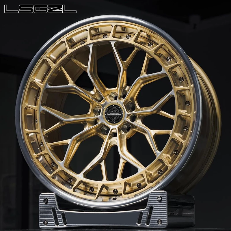 lsgzl forged 2-piece custom 5x114.3 5x130 6x139.7 for . C8 Ferrari deep dish alloy rim 16-26 inch luxury car wheel 15