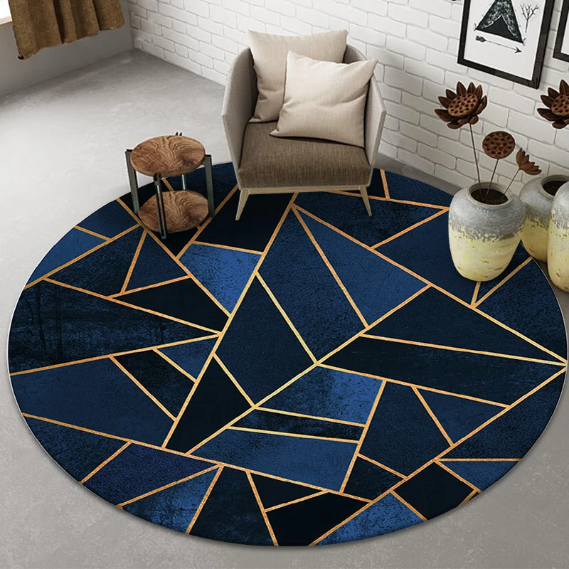 

Gold Diamond Velvet Round Carpet Computer Chair Swivel Chair Floor Mat Living Room Bedroom Bedside Blanket Customization