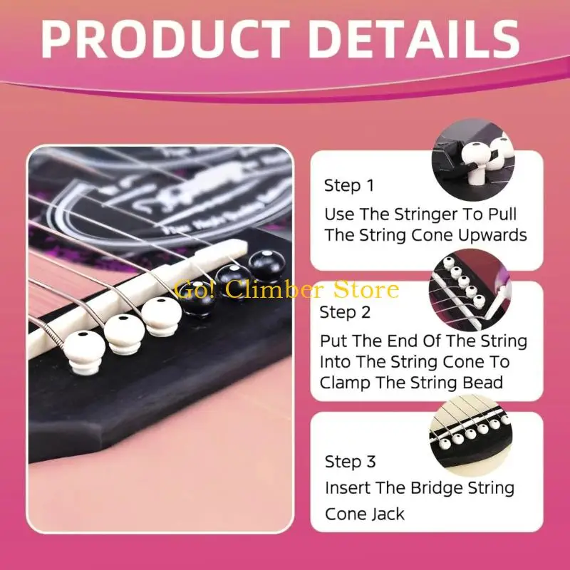 Q84C High Performances ABS Bridge Pins For Folk Guitars Ukuleles Ensuring Stable Tuning And Rich Harmonics