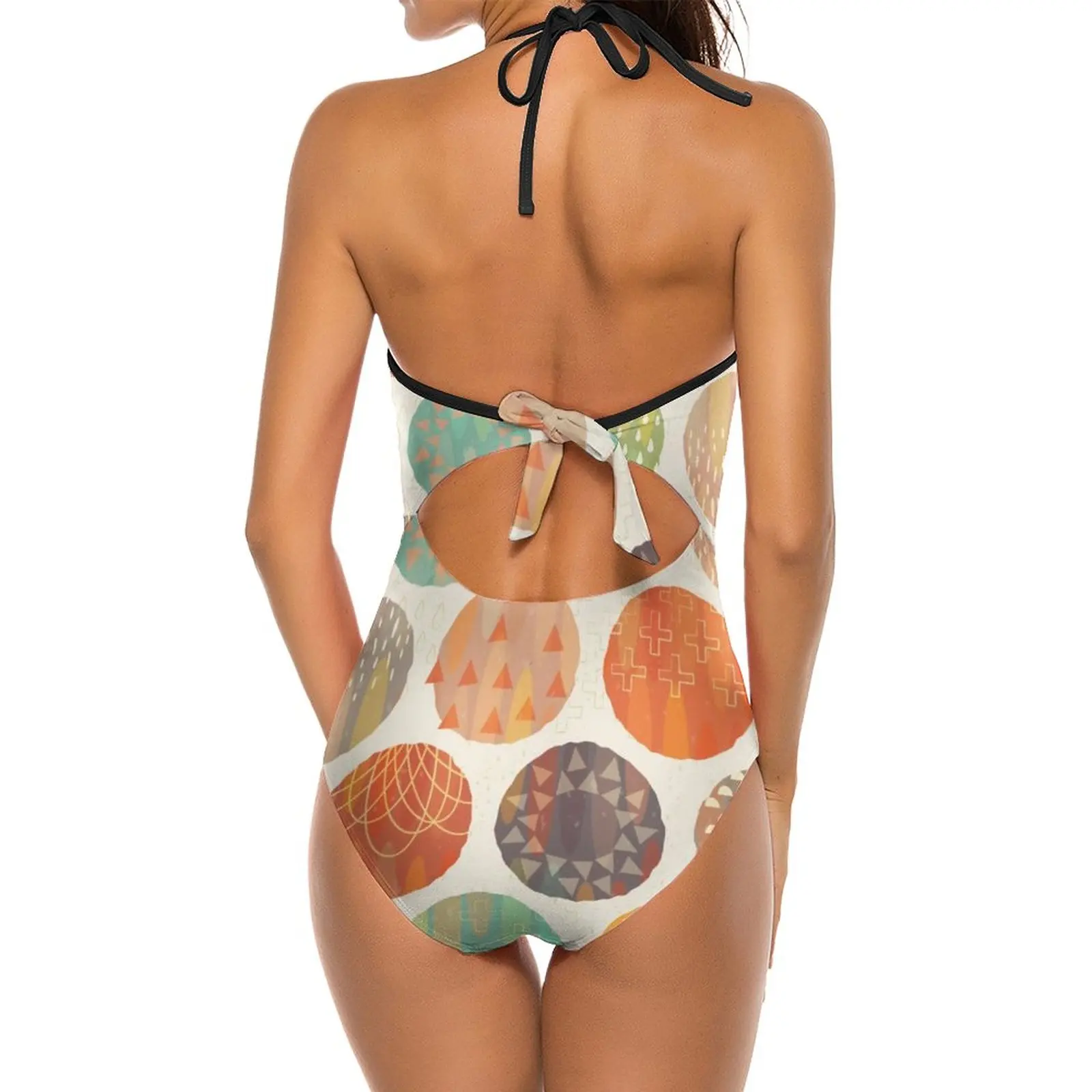 Nordic Pattern Swimsuit Sexy Celestial Bodies Summer Time One Piece Swimwear Female Push Up Bodysuit Stylish Backless Monokini image 4