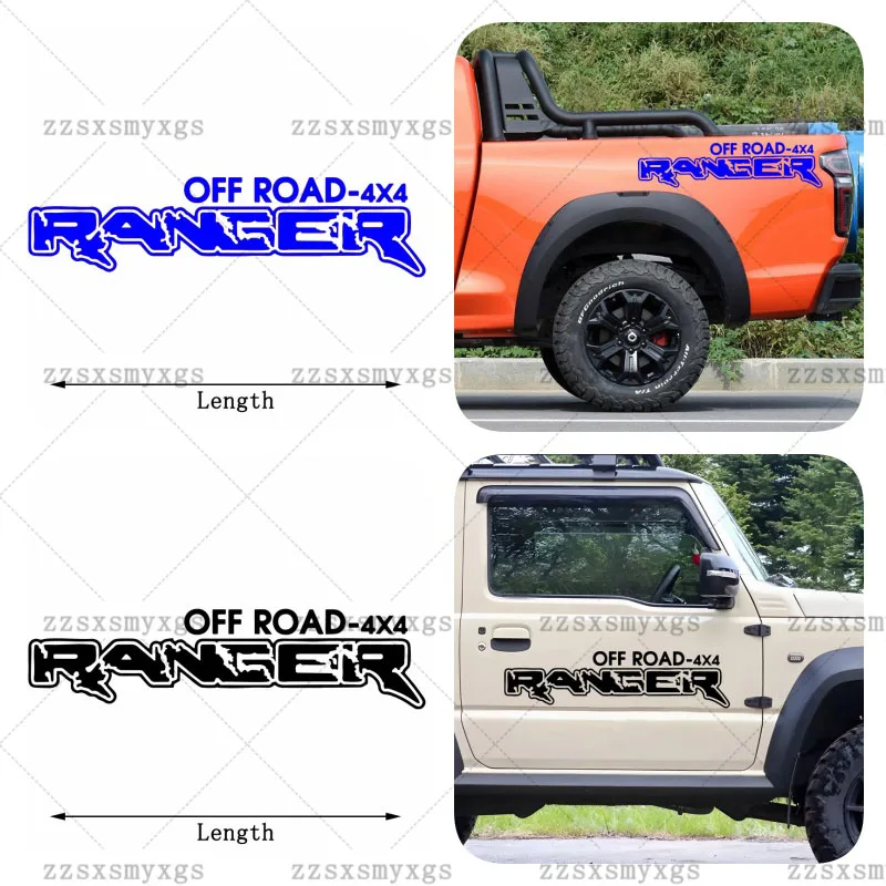 Adesivos RANGER OFF ROAD-4×4 adequados para caminhonete, carroceria, para-choque, pára-brisa, capacete de motocicleta, porta-malas, decalque de vinil,