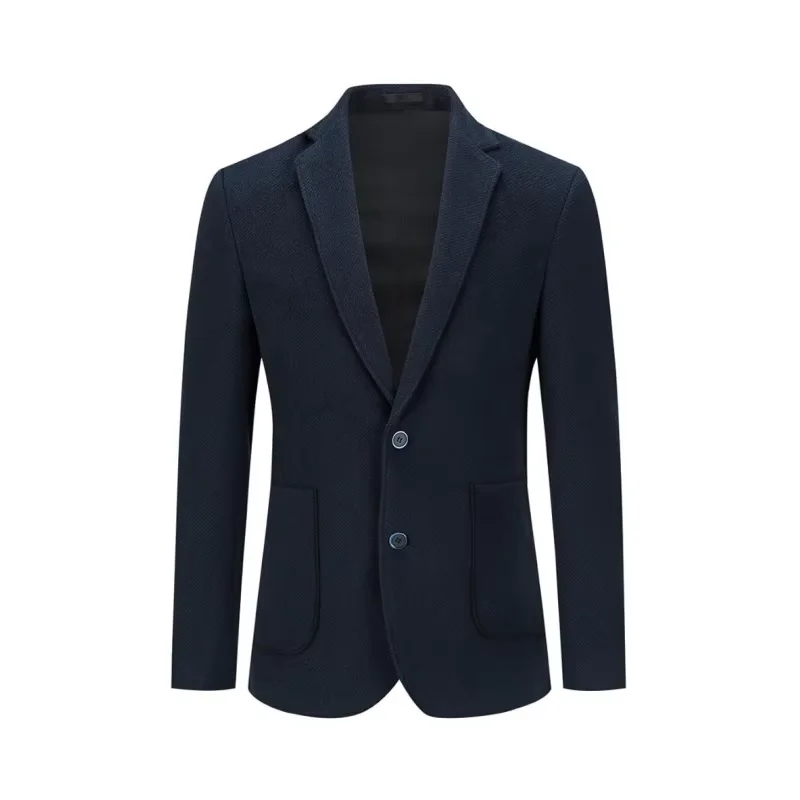 

Мужской шерстяной твидовый пиджак, классический пиджак в полоску с двумя пуговицами, деловой повседневный топ в британском стиле