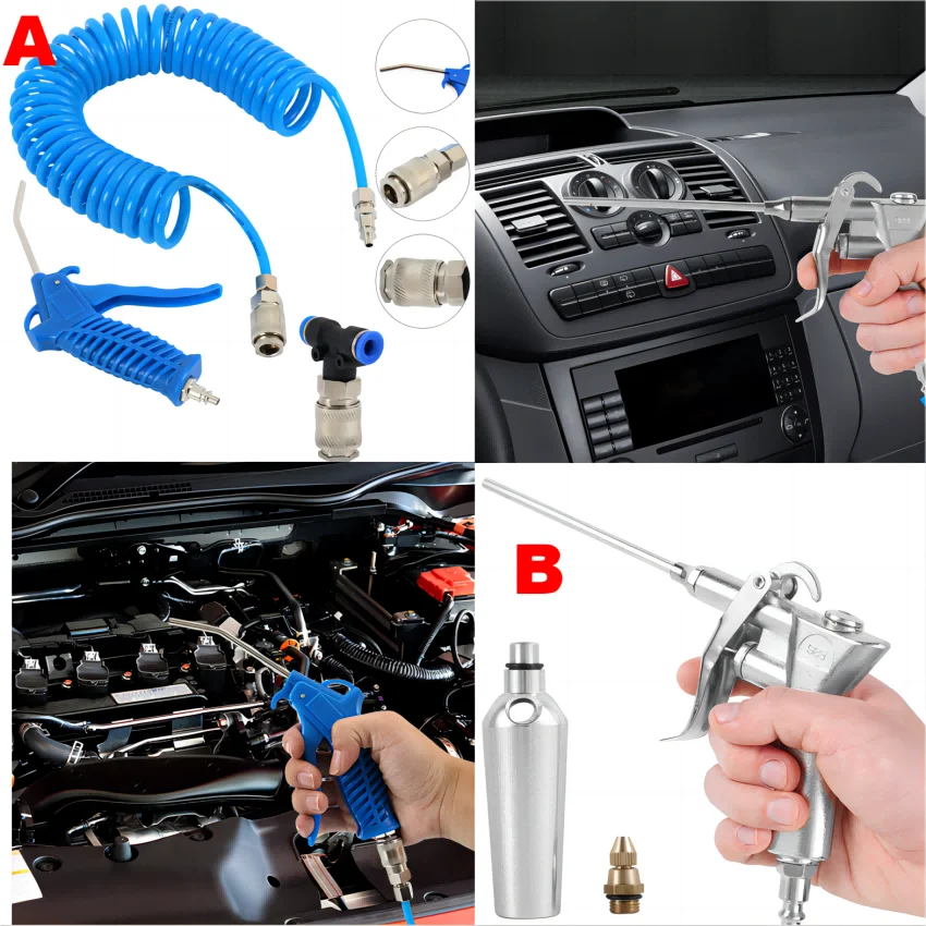 

Пневматический пистолет с насадкой для потока воздуха, Пневматический воздушный компрессор, пистолет для удаления пыли, промышленный инструмент для очистки автомобиля от пыли