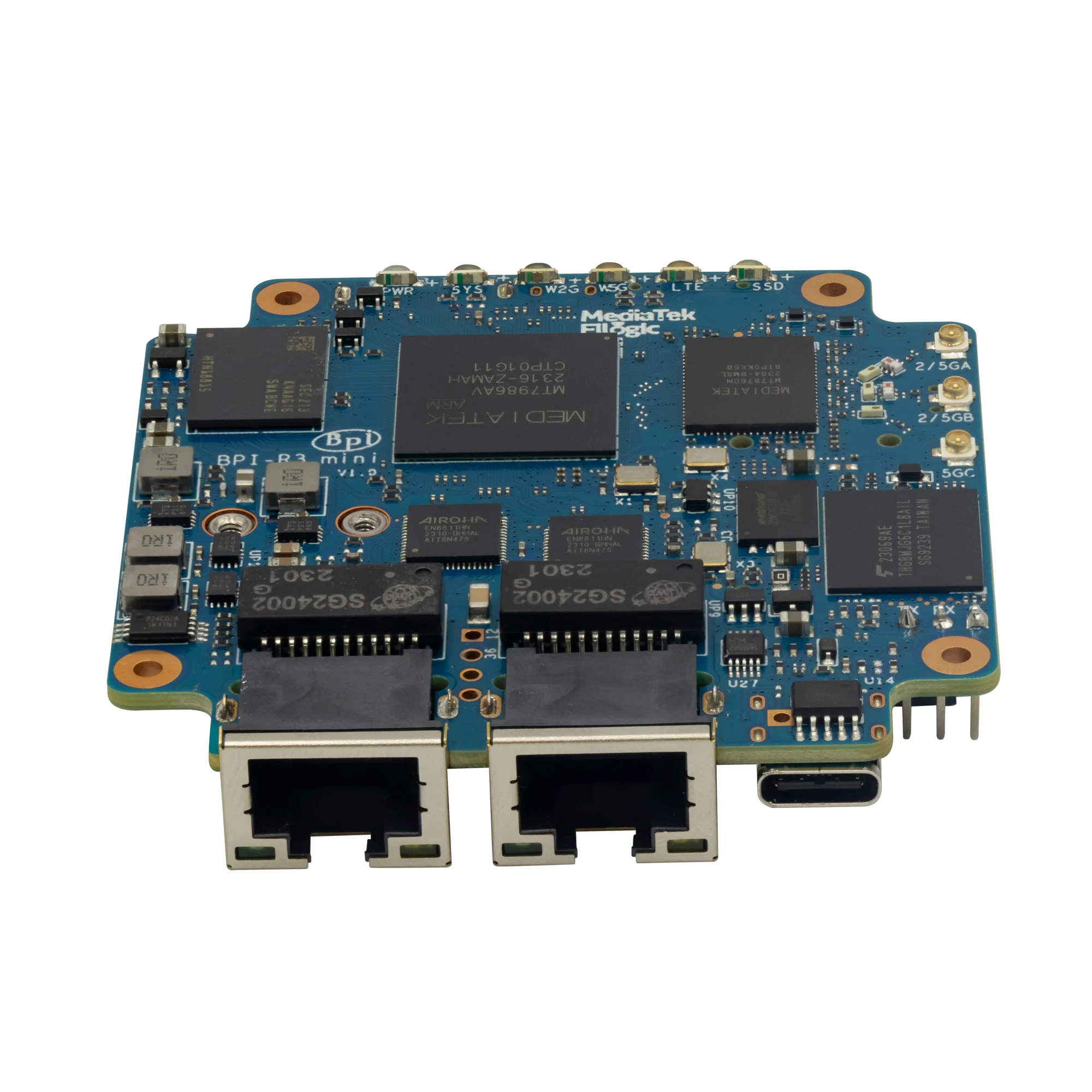 Banana Pi BPI-R3 Mini Router Board MediaTek MT7986 ARM A53 2G DDR 8G eMMC Support WiFi 6 and 2 x 2.5GbE Port Open Source Router