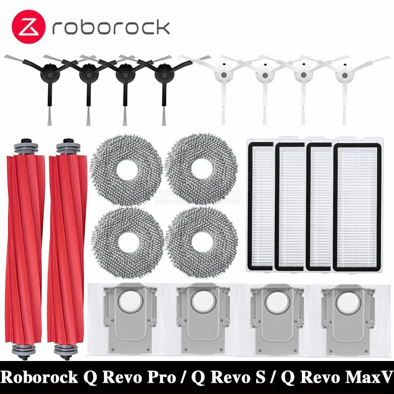 Roborock Q Revo MaxV/Q Revo S/Q Revo Pro Robot Vacuums Cleaner Accessory Dust Bag Main Side Brush Hepa Filter Mop Cloths Spare 