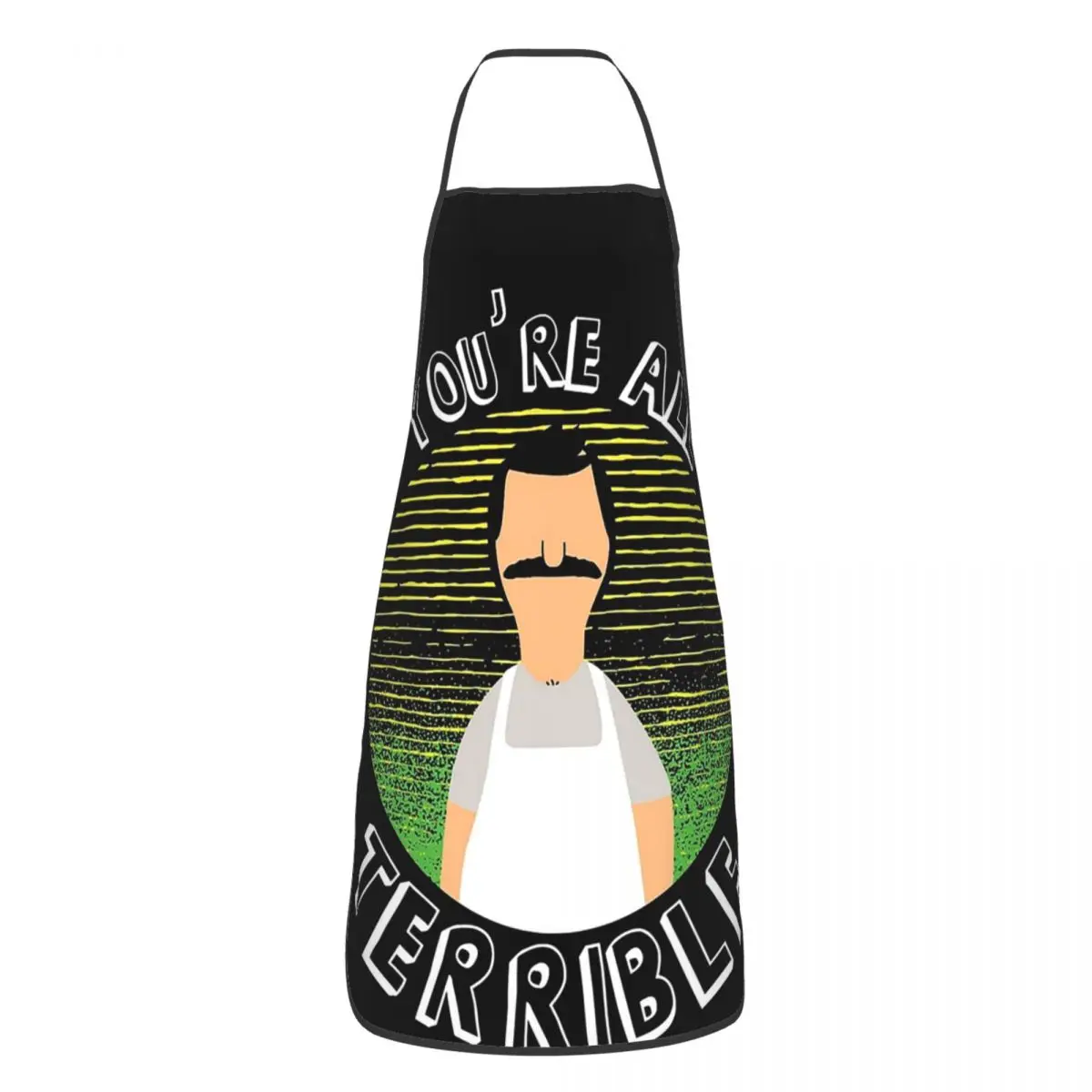 Bob Terrible Aprons Chef Cooking Cuisine Tablier Sleeveless Bib Kitchen Cleaning Pinafore for Women Men Painting