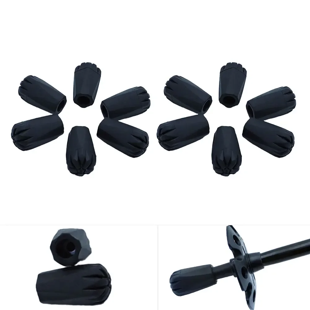 10pcs Anti-Slip Hike Trekking Poles Protector Cap Trekking Pole Cane Replacement Parts Outdoor Camping Accessories