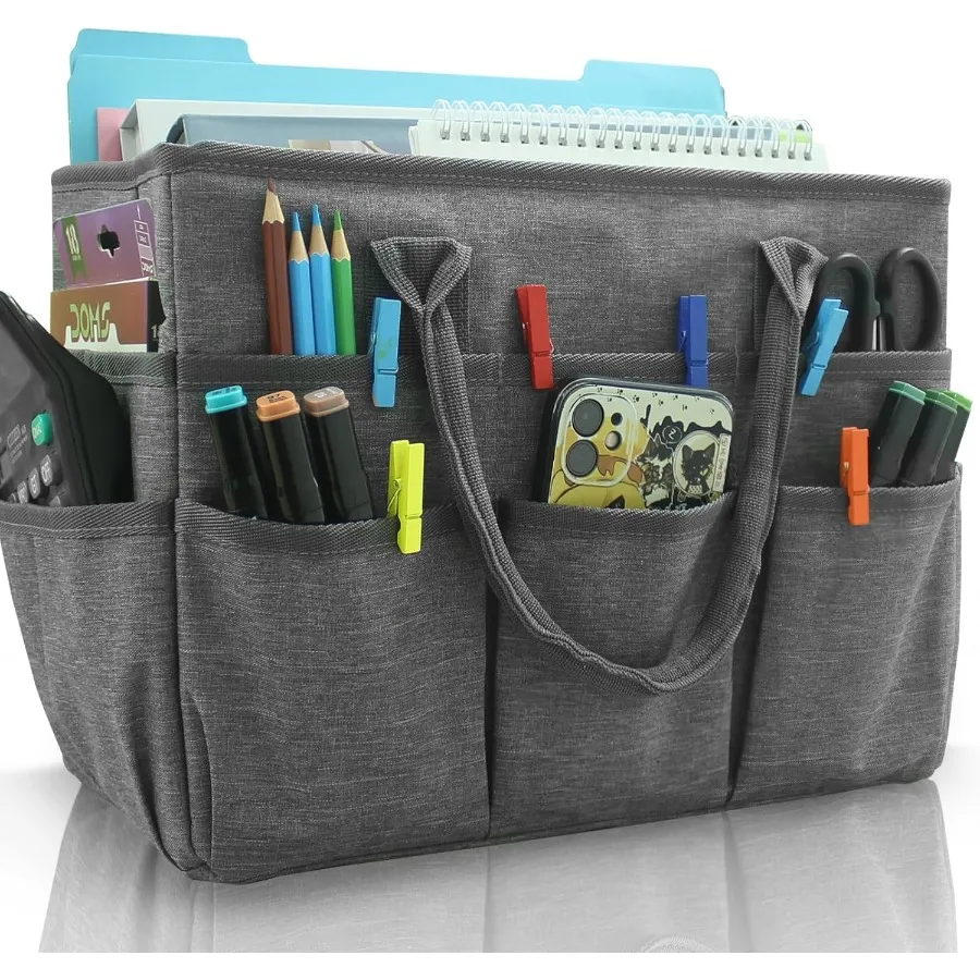 Art Organizer Craft Storage Tote Bag with Pockets and Handles Made from Durable Oxford Fabric Ideal for Teachers Officers Artis