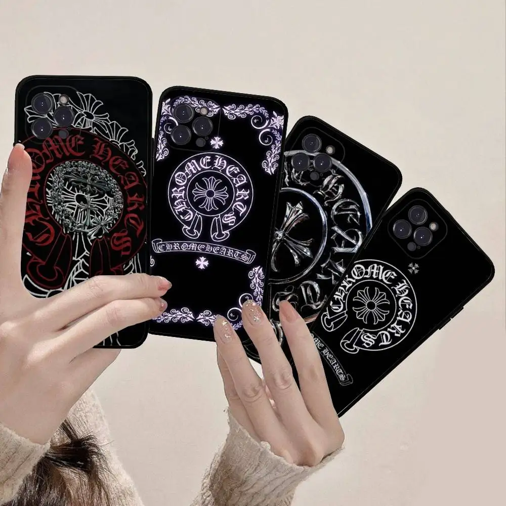 الكلاسيكية الفاخرة C-ChromeS H-القلب جراب هاتف جراب هاتف آيفون 17 الهواء 16 15 14 13 12 11 برو ماكس 16 15 14 زائد بولي TPU لينة حالة #2