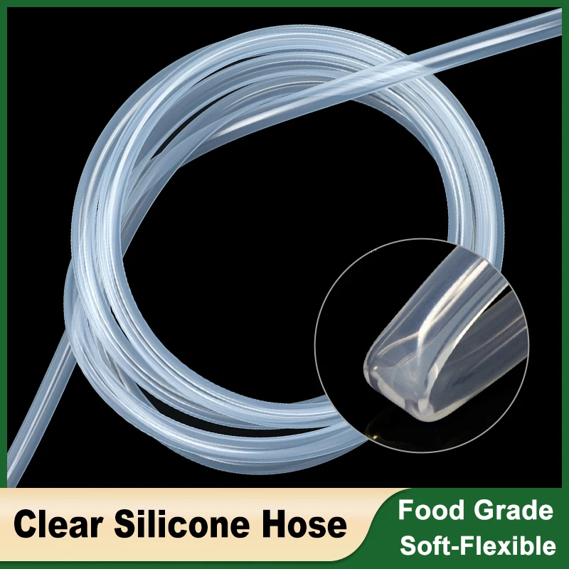 

1 - 20M Clear Silicone Hose High Temperature Nontoxic Food Grade Tubing 1 2 3 4 5 6 7 8 10 12 for Faucet Aquarium Garden Pipe
