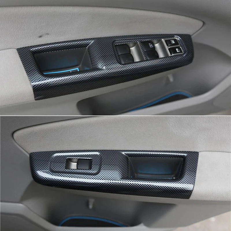 For Subaru WRX STi 2007-2013 Carbon Style Power Window Lift Switch Buttons Panel Sticker Cover Trim Car Styling