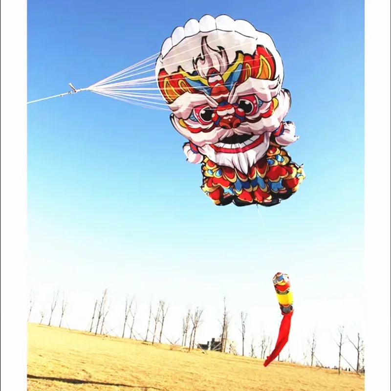 Large Lion Soft Kites with 6 Tubes Frameless Kites Tear Resistant  Waterproof Outdoor  Sports Entertainment Easy To Fly