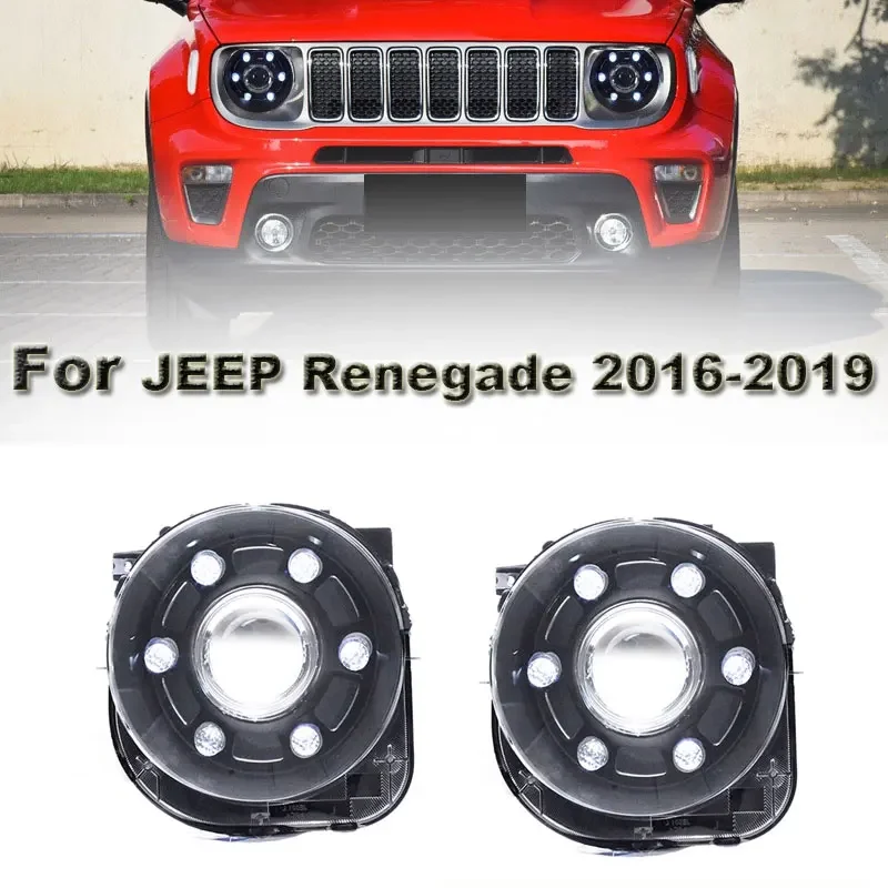 LED Headlight for Jeep Renegade Headlights 2016-2019 LED Headlight LED DRL Hid Head Lamp Angel Eye Bi Xenon Beam