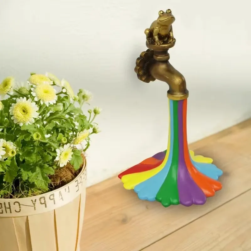 New Resin Handicraft Creative Rainbow Faucet Ornament American Balcony Garden Outdoor Courtyard Decoration