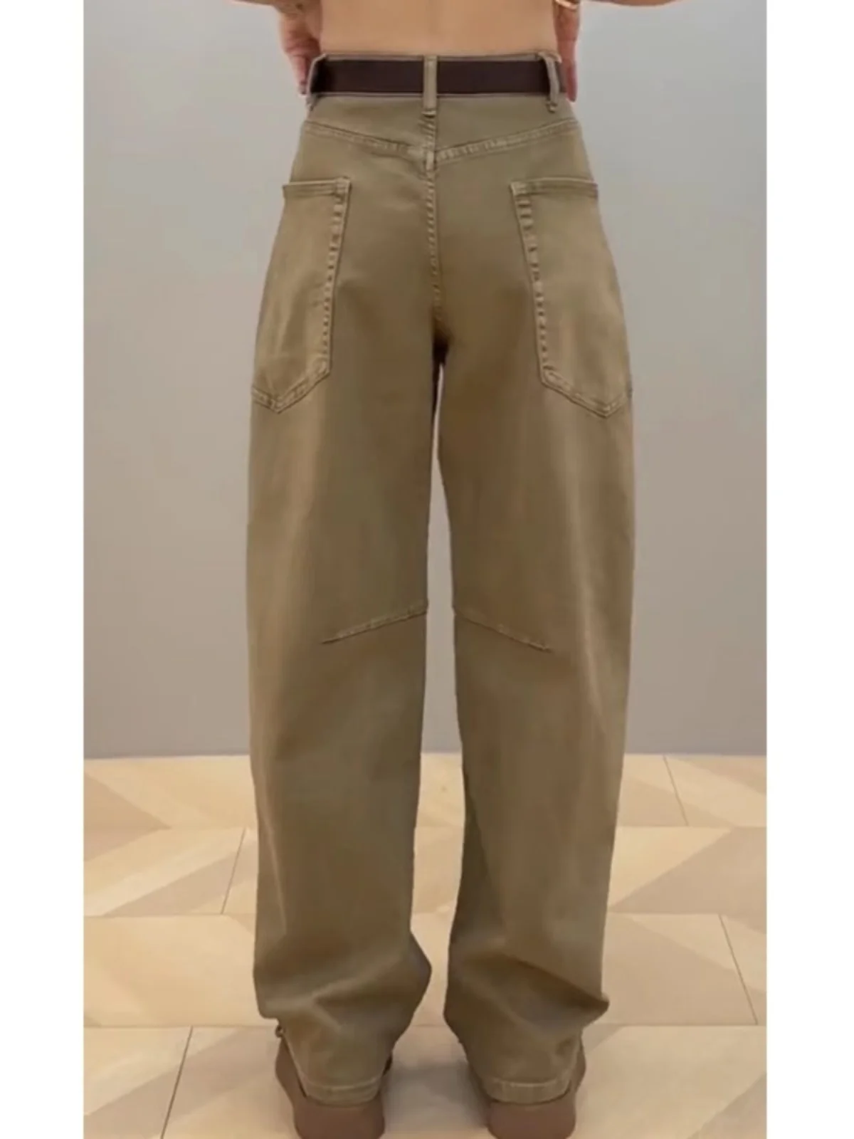 슬림핏 하이웨이스트 와이드 레그 데님 팬츠 여성용 가을 신상 슬림핏 부츠컷 팬츠 플러스 사이즈 여성용