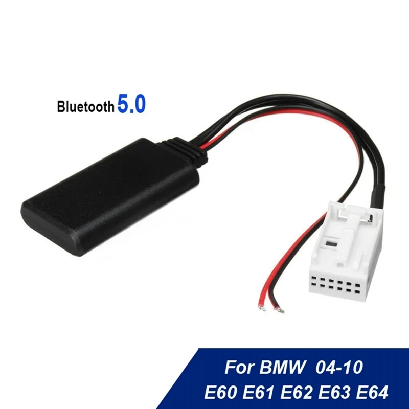 Módulo Bluetooth sem fio para BMW, entrada AUX, adaptador de cabo auxiliar, BMW E60 04-10, E63, E64, E61, E70, E90, E91, E92, 12Pin