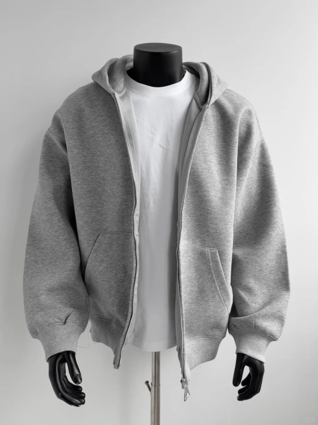 

Heavyweight Men's Open Cardigan Hoodie Jacket American Retro Light Grey Top Boxy Style Autumn Fashion Casual Comfortable Swea...