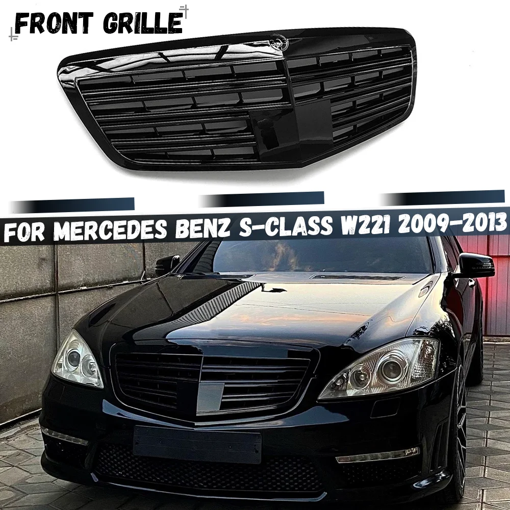 

Front Bumper Grille Hood Grill Inlet Mesh Grid For Mercedes Benz S-Class W221 S350 S400 S450 S500 S550 S600 S65 2009-2013