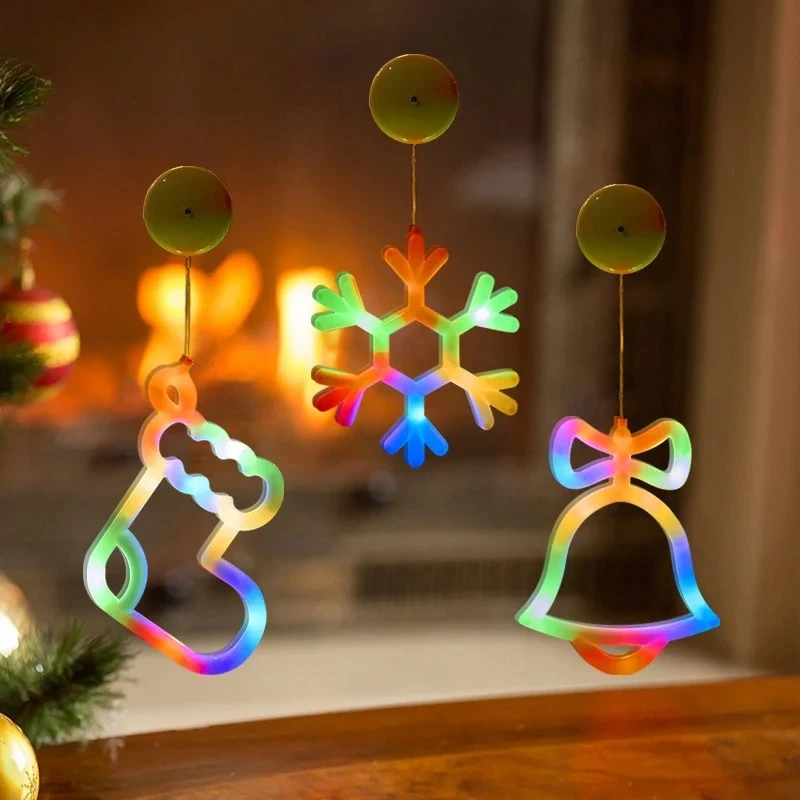 Novo natal ventosa luz corda natal pequena lâmpada atmosfera decoração céu estrelado feriado corda de luz de baixa tensão