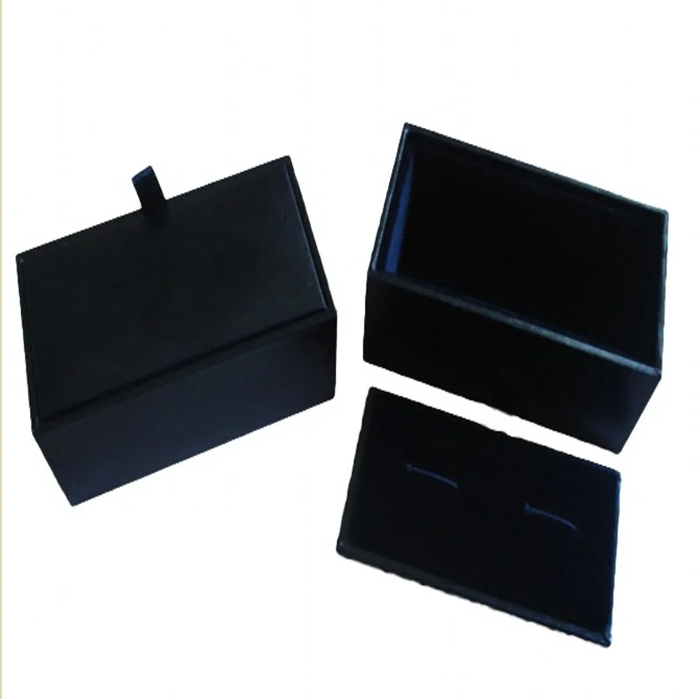 

New Man Black Rectangle Faux Leather Small Cufflinks Box 8x4x3cm Gift Boxes