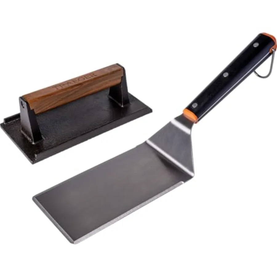 

Grills Flat Top Burger Kit XL Heavy-Duty Spatula Cast Iron Burger Press for Smash Burgers Perfect Sear Griddle Cooking