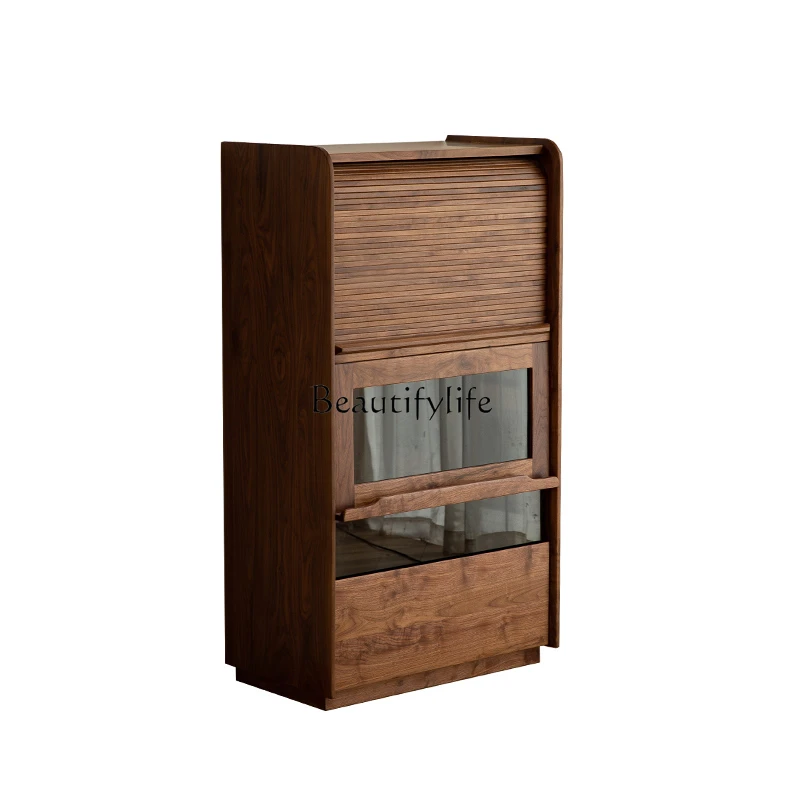 

All solid wood North American black walnut display cabinet Multifunctional storage cabinet