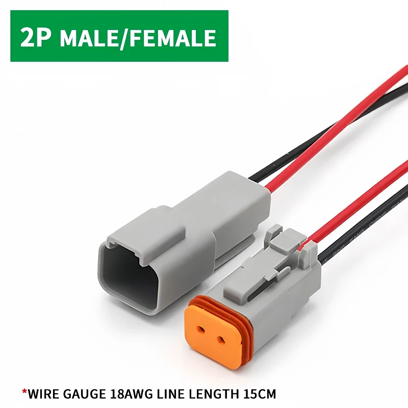 2 Pin DT04-2P DT06-2S Waterproof Connector with 15cm Cable - Heavy Duty Electrical Plug Socket for Car, Truck, Motorcycle & Boat T&I Online Store