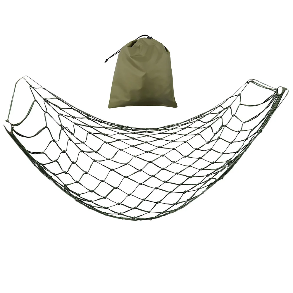 

Lightweight Nylon Mesh Hammock Bed Portable Outdoor Camping Hiking Travel Hanging Net Rope Bed for Backyard Patio Green