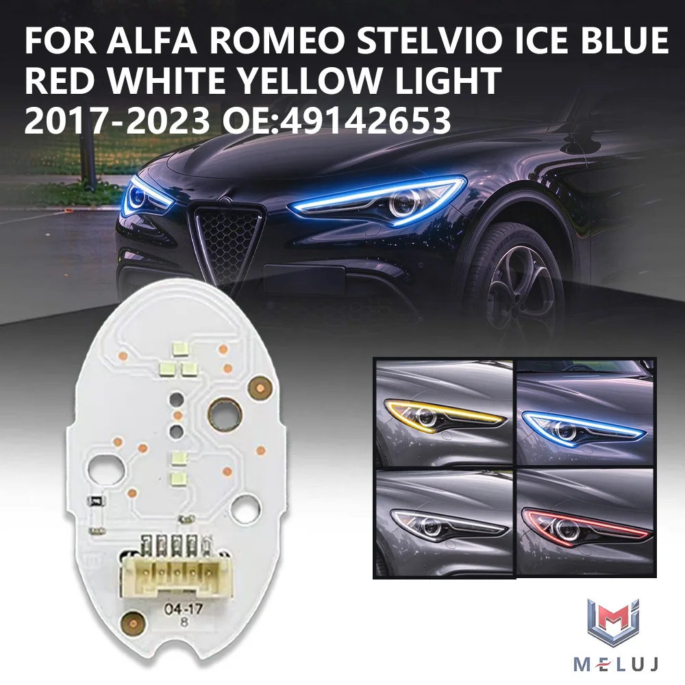Colorful Light Source Chip For Alfa Romeo Giulia 2017-2023 White Yellow Red Ice Blue Headlight LED DRL Board Angel Eye Plate