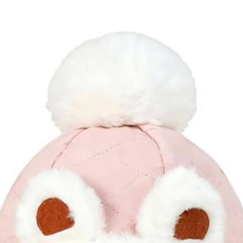 Nieuwe warme winterbabymuts met bont gevoerde winddichte oorbeschermingshoeden met baloorflap