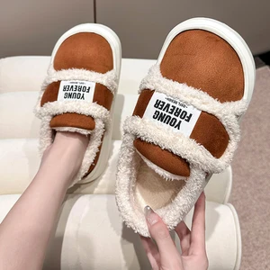 Weiche Flip -Flops mit Frauen Haken für Frauen, dicker Hintergrund, heiße Baumwollrutsche, nicht -Flip -Komfort, lässige Plüschschuhe, Winter, Winter 8 Hauptverkauf von Klettscheiben - №7