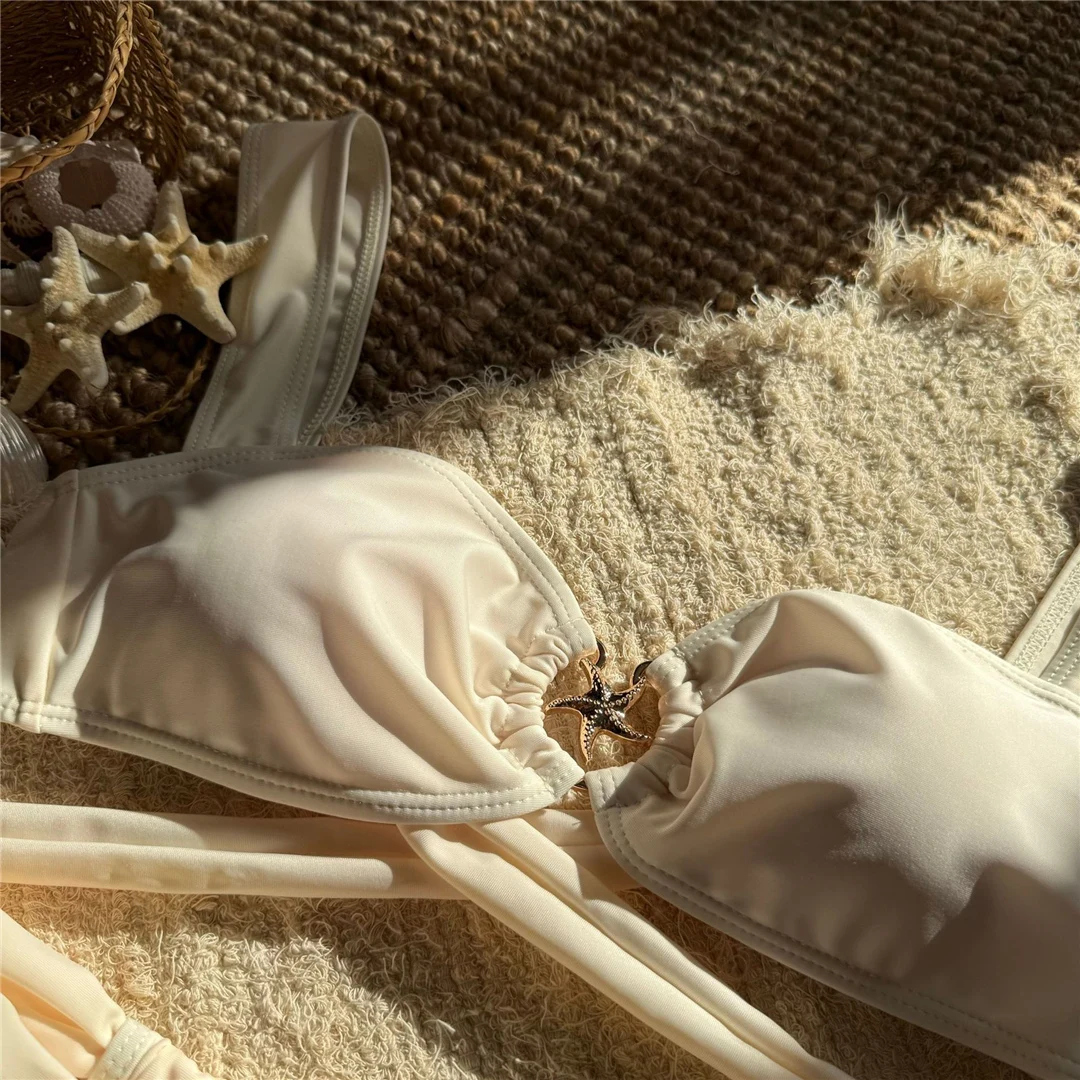 Sexy Metall-Stern-Ring, hoch geschnittener Bikini, Damen-Badeanzug, zweiteiliges Bikini-Set, gepolsterter Badeanzug, Badebekleidung, Badeanzug, Modell V6344. – Detail 22