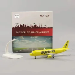 20cm A320 Usa Spirit Airlines Model 320 Airlines Metal Aircraft Replica Alloy Material 1:400 Aviation Mold Gift Series