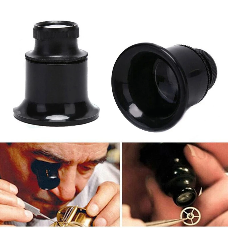 4PCS Black Plastic Magnifier Watch And Jewelry Repair Magnifying Glass Eye Clip Magnifying Glass