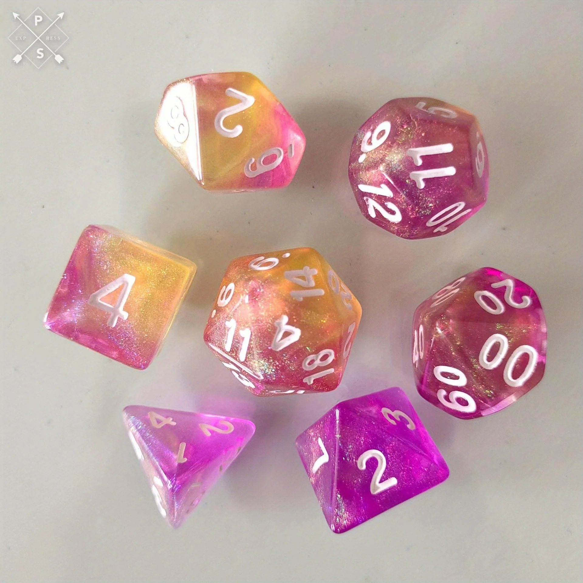 7/set Of Two Color Dragon Dice, Classic Desktop Games, Perfect For Family Friends Gathering, Board Game Accessories