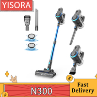 YISORA N300 Cordless Vacuum Cleaner, 20kPa Powerful Suction, 0.8L Dust Cup, 2200mAh Battery Up to 40min Runtime 2 Cleaning Modes