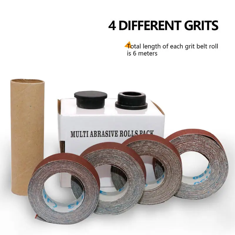 

4/5/6 rolls of sandpaper dry abrasive tape with removable sandpaper bag with cloth dispenser